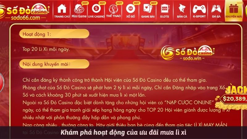 Khám phá hoạt động của ưu đãi mưa lì xì